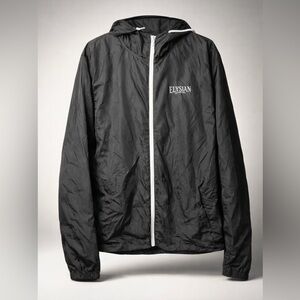 Elysian brewing - Men’s Black Lightweight Hooded Windbreaker Jacket - XL